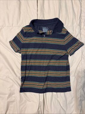 Cat & Jack Navy Polo with Multicolor Stripes